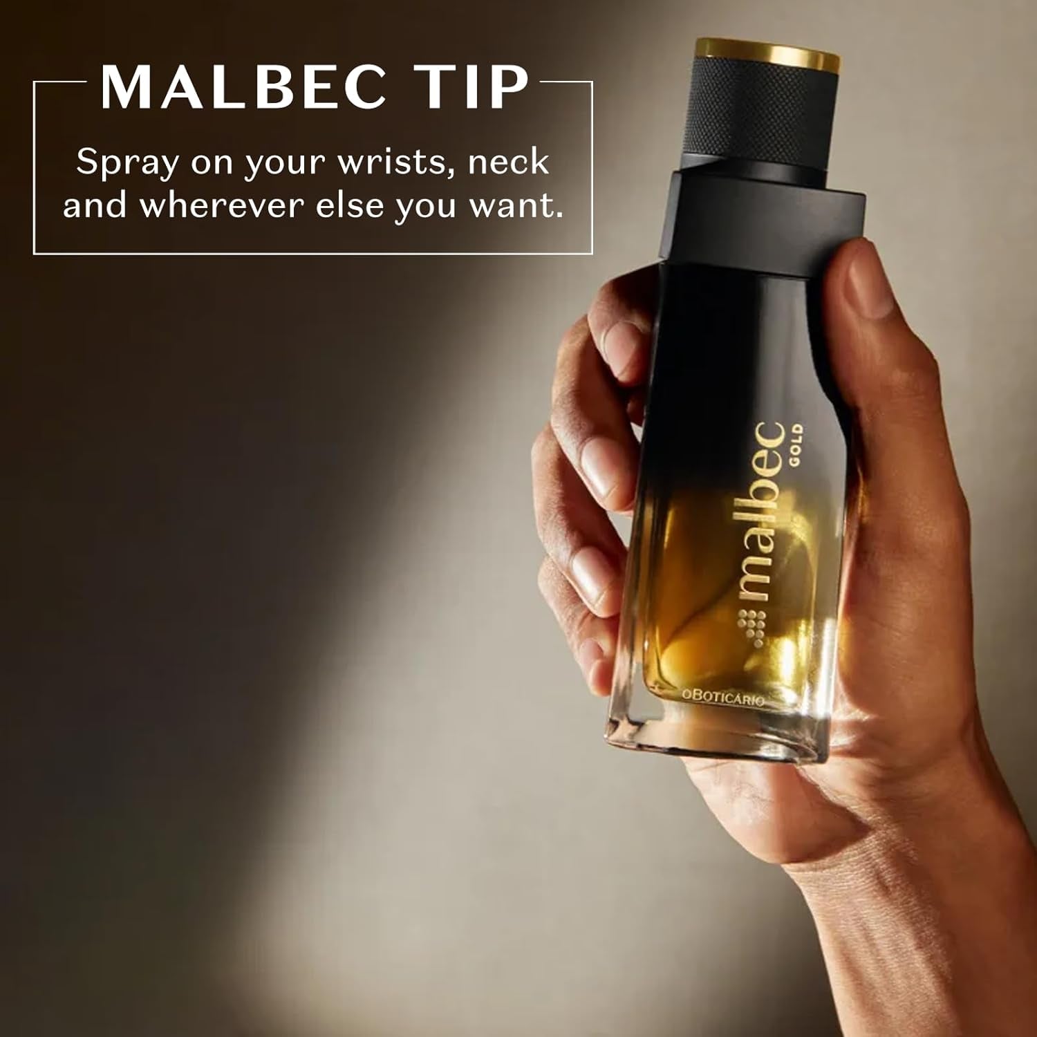 Malbec Cologne For Men - Exquisite Gold Eau de Toilette By O Boticário, Long-Lasting Men's Fragrance - Made with French Oak Barrel-Aged Red Wine Alcohol - Woody Amber Perfume Scent - 3.4 fl oz Spray