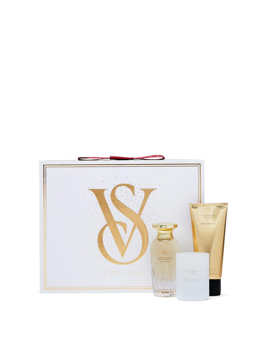 Heavenly 3 Piece Luxe Fragrance Gift Set: 1.7 oz. Eau de Parfum, Travel Lotion, & Candle
