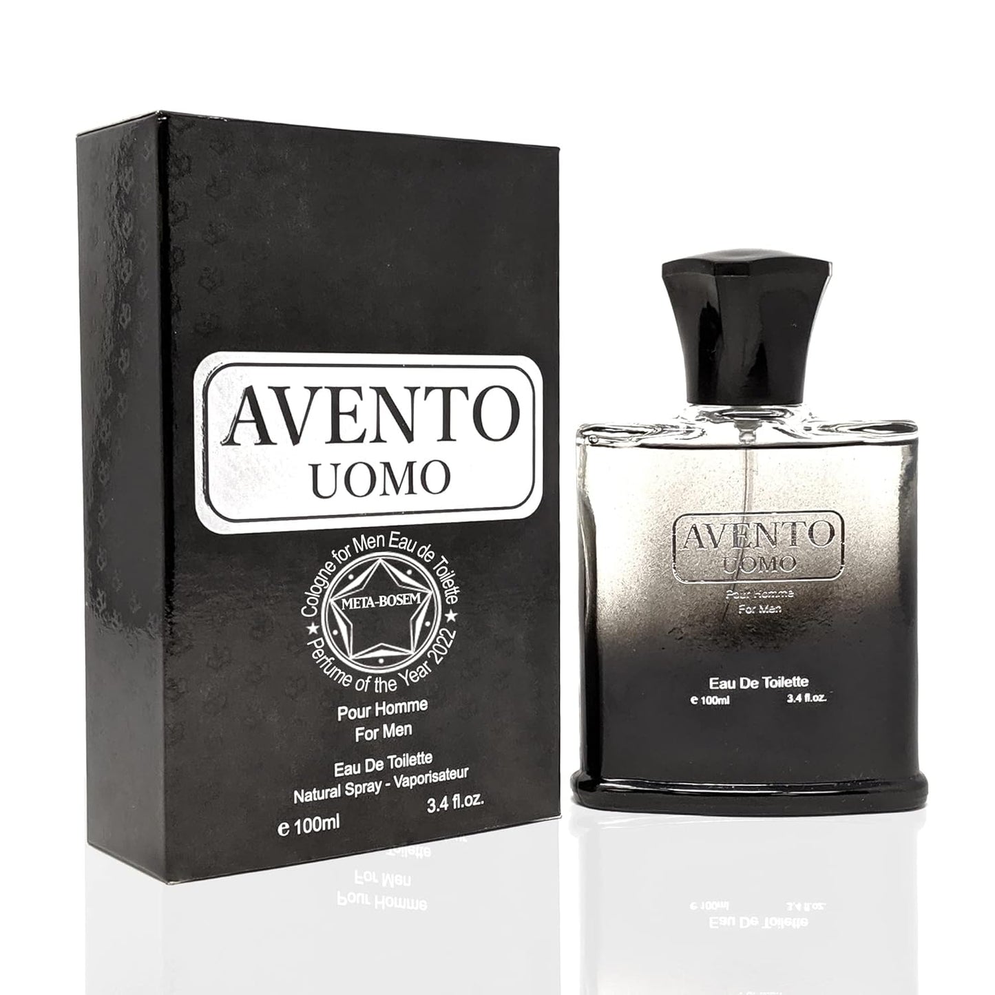 META-BOSEM Avento Uomo, Men's Cologne Eau de Toilette Natural Spray - Masculine Aroma Notes - Fresh Scent - Great Holiday Gift - for All Day Use - a Classic Bottle, 3.4 Fluid Ounce/100Ml