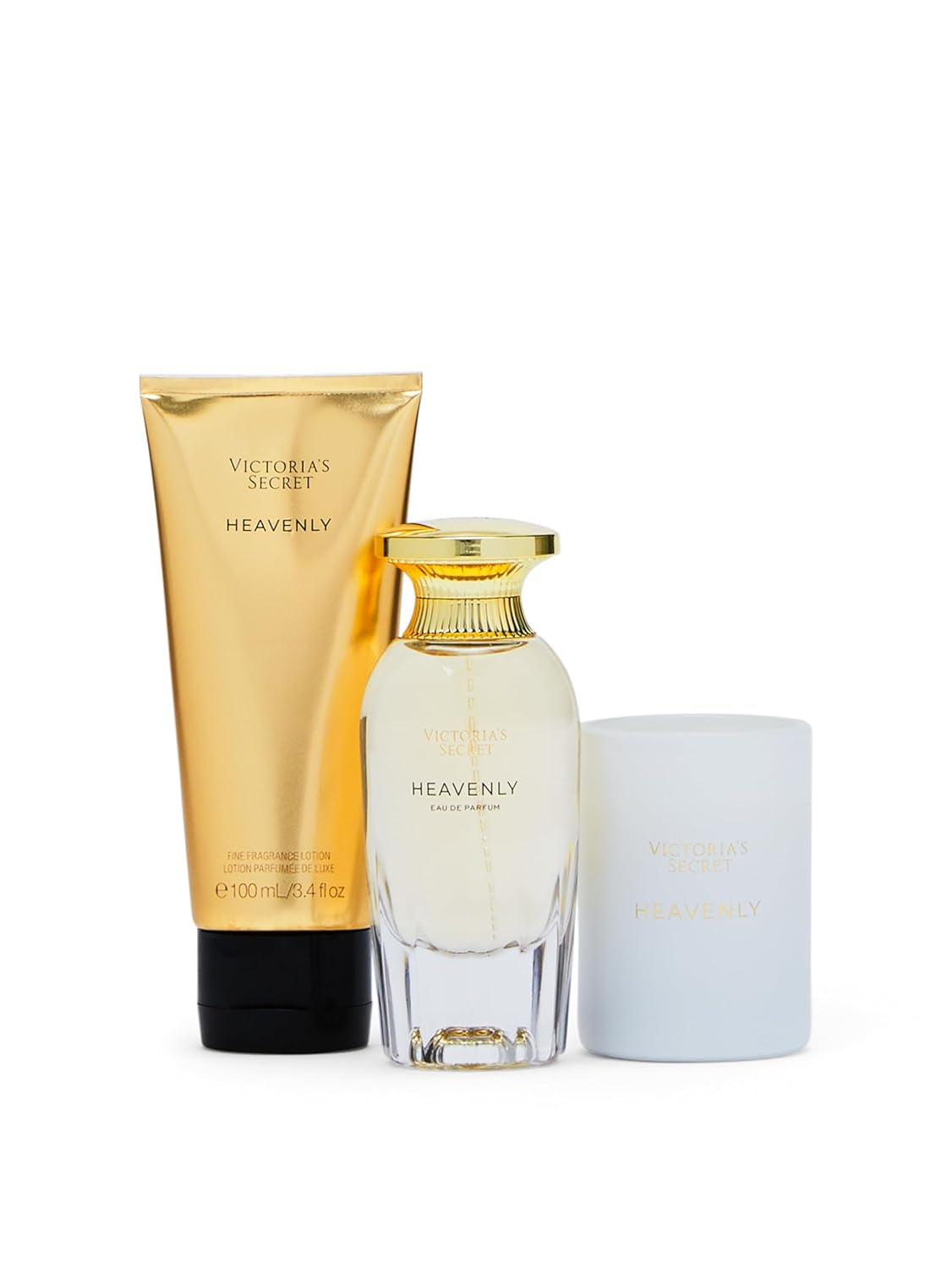 Heavenly 3 Piece Luxe Fragrance Gift Set: 1.7 oz. Eau de Parfum, Travel Lotion, & Candle