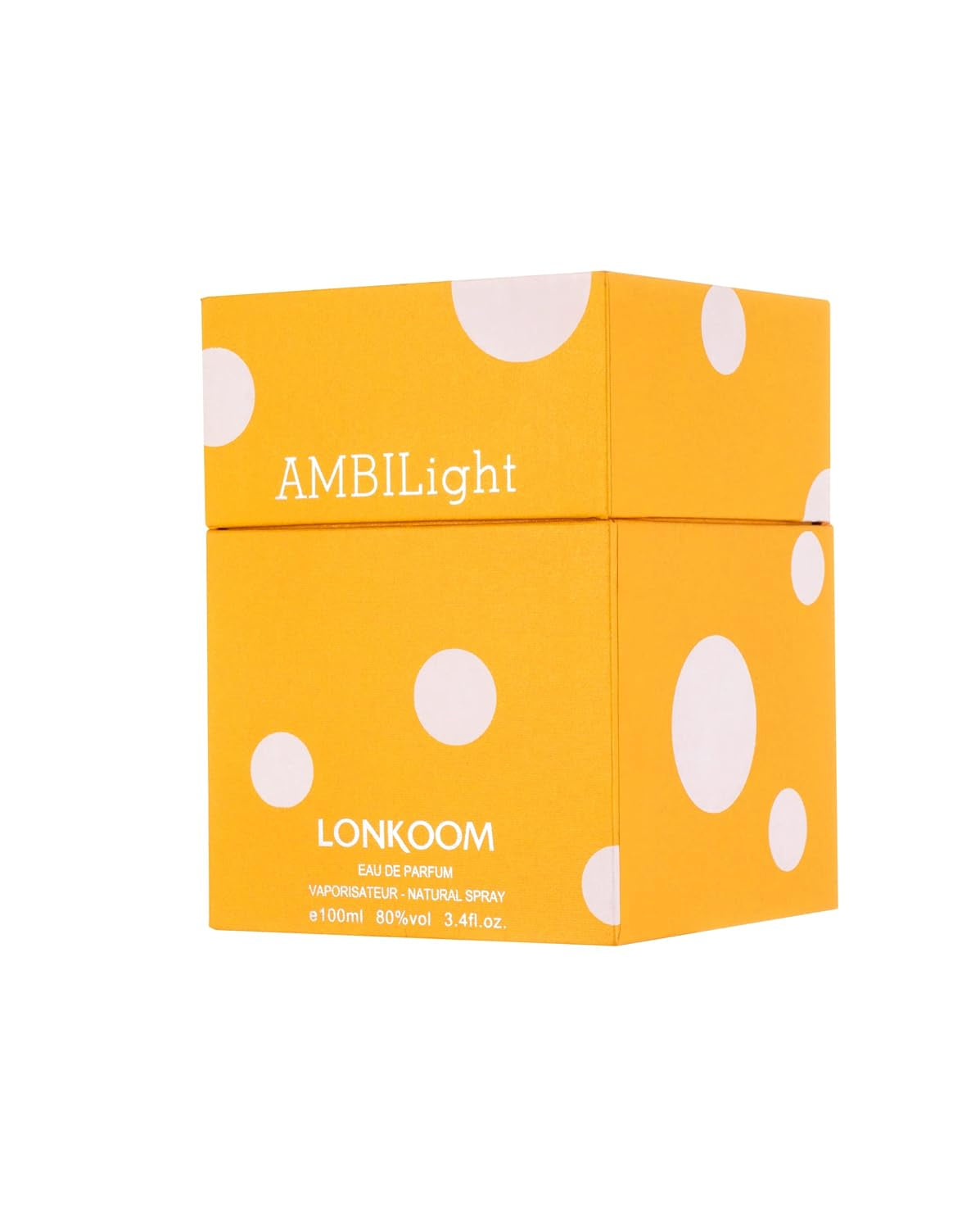 Lonkoom Ambilight - Yellow - Fragrance for Women - Fruity and Floral Scent - Perfume Notes of Lychee, Rose, Peony, Lily, Amber, Cedar, Musk - Long Wearing Aromatic Projection - 3.4 oz EDP Spray