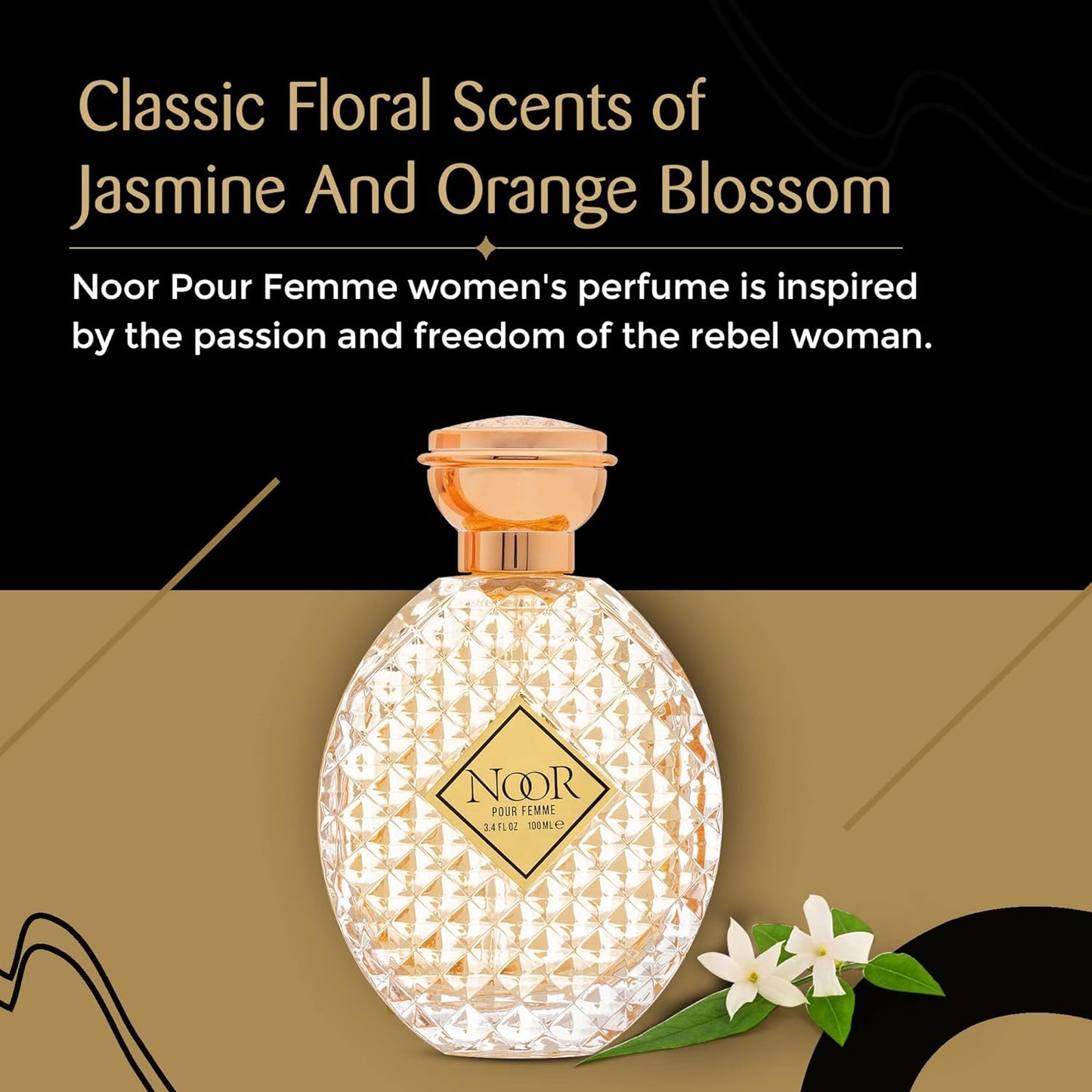 Regal Fragrances Noor Womens Perfume - Inspired by the Scent of Chanel's Gabrielle Women Perfume - Jasmine & Orange Blossom Floral Scents 3.4oz (100ml)