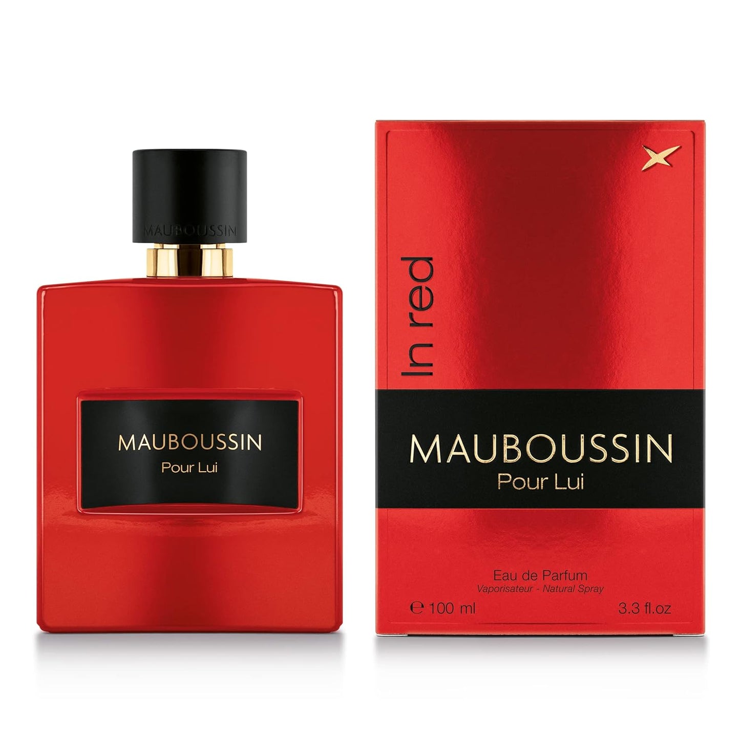 Mauboussin - Pour Lui In Red 100ml (3.3 Fl Oz) - Eau de Parfum for Men - Woody & Spicy Scents