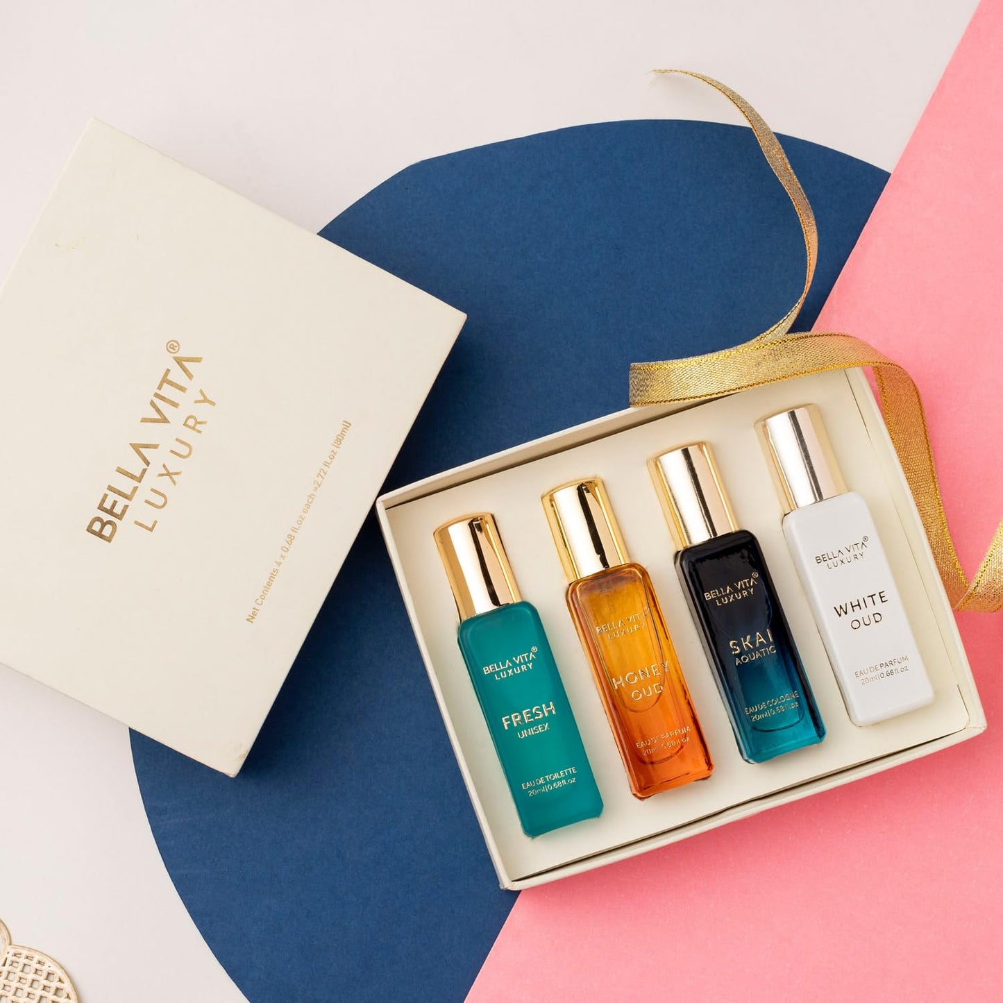 Unisex Luxury Perfume Gift Set 4x20 ML for Men & Women | Long Lasting Fragrance Eau De Parfum | SKAI | FRESH | WHITEOUD | PATCHOULI
